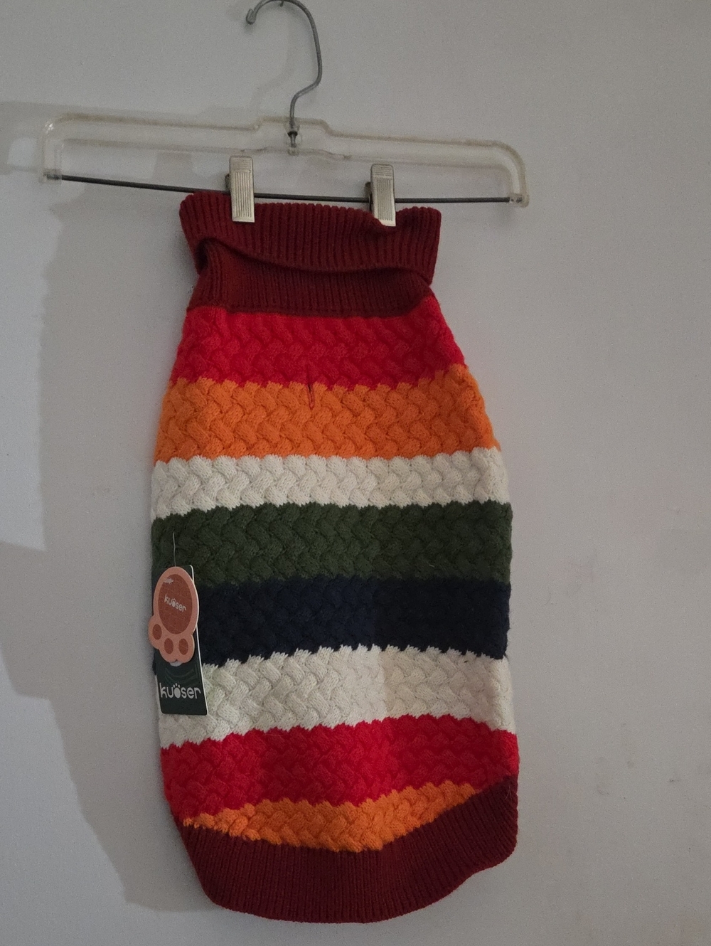Multicolor Striped Knitted Dog Sweater By Kuoser For Medium Sized Dogs